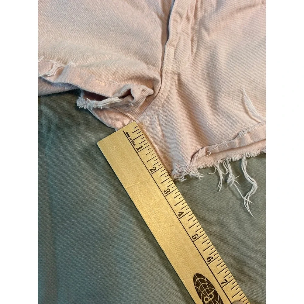 Pistola Pink High Rise Distressed Denim Cutoff Shorts Size 24 made in USA